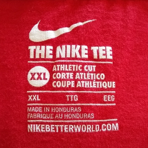Nike Athletic Cut Crew Neck Tee Shirt XXL Red - Picture 2 of 9